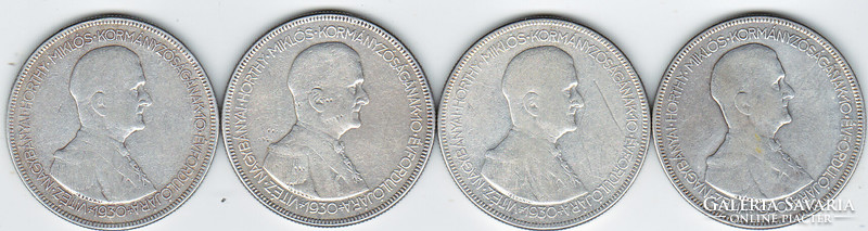 Horthy silver 5 blades 4 pieces 1930 vg