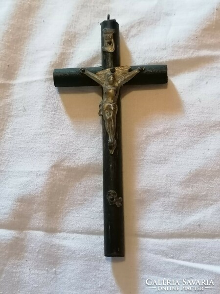 Antique, wall-hanging cross, crucifix from the early 1900s,
