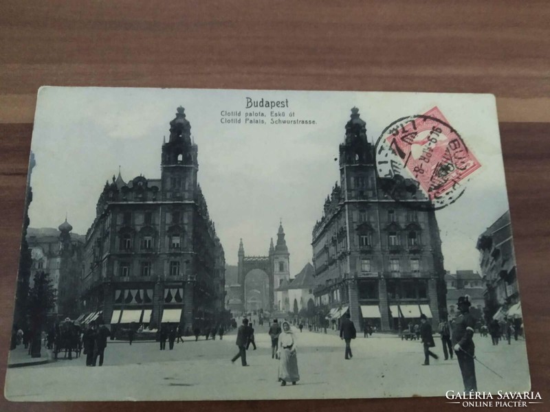 Budapest, Clotild Palace, eskü út, stamp 1909