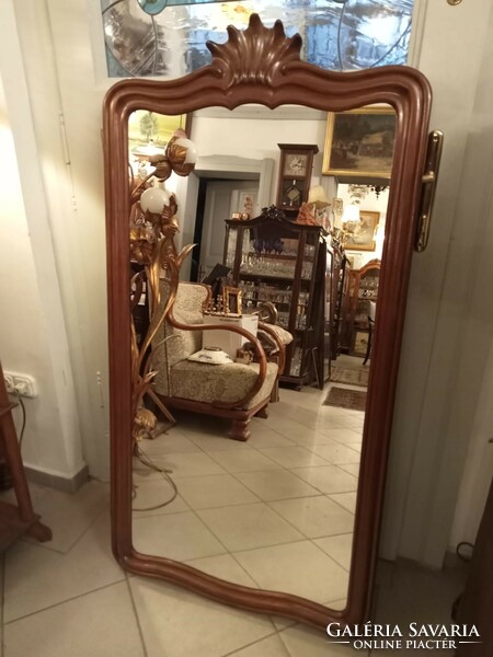 Beautiful large neo-baroque walnut mirror