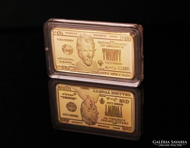 Gold Plated Dollar Banknote Blocks - Collection of 7 Pieces