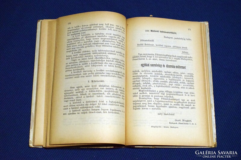 Legújabb magyar általános levelező Brankovics györgy Franklin Társulat antik könyv 1910-es évek