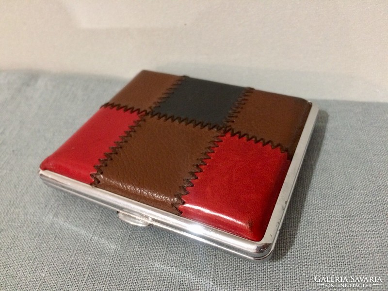 Retro cigarette case covered with leather