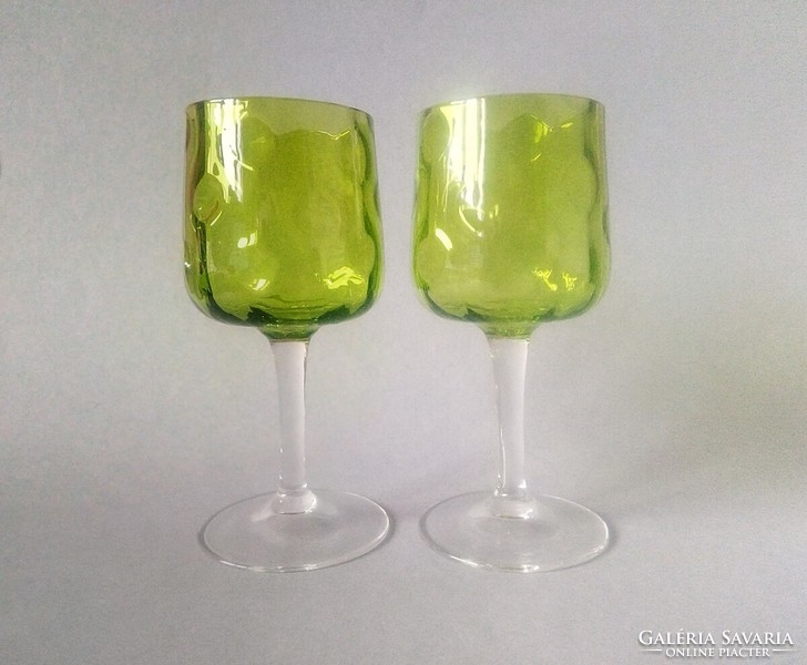 Koloman moser jugendstil 'meteor' wine glass pair 1899, meyr's neffe, very rare