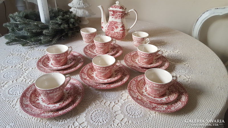 6 Personal, English ironstone faience tea and coffee set