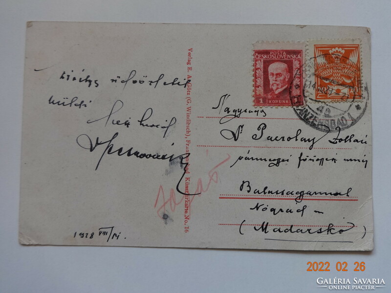 Régi képeslap: Franzensbad, 1928