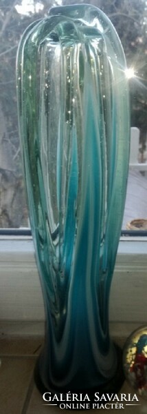 28 Cm turquoise glass artist decorative vase - art&decoration