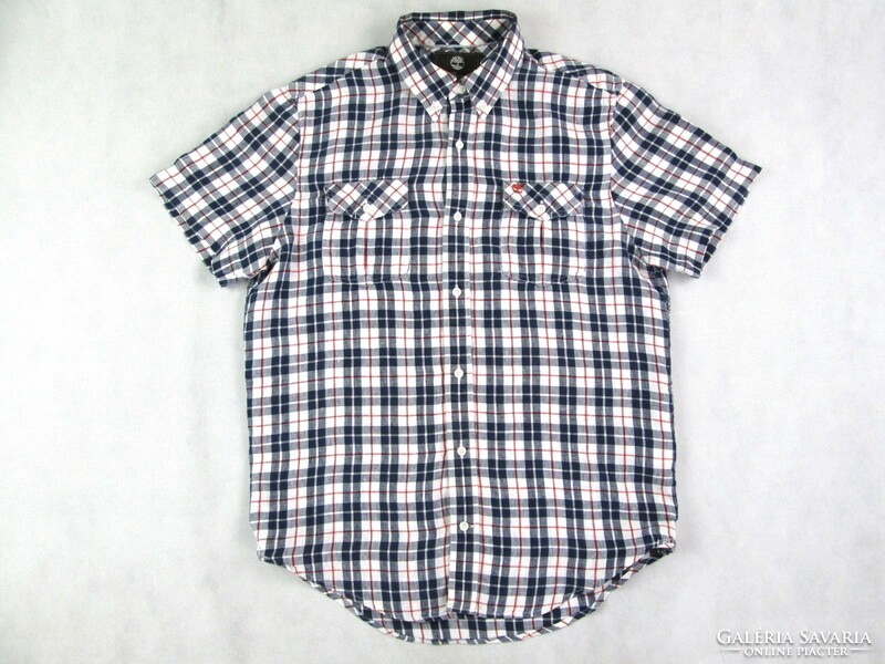 Original timberland (s / m) sporty elegant short-sleeved men's linen shirt