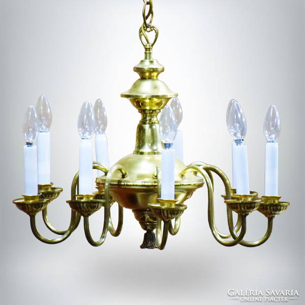 Antique nine-arm metal chandelier