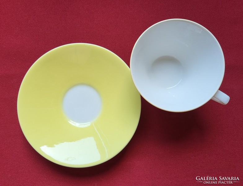 Lilien Austria Austrian porcelain coffee tea set cup saucer plate yellow