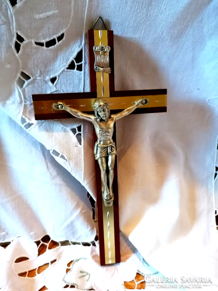Beautiful wall-hanging wooden cross, crucifix