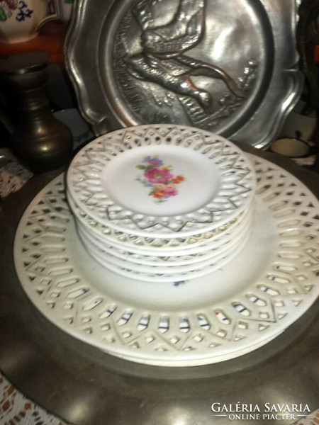 Antique Czech victoria porcelain cake / dessert set