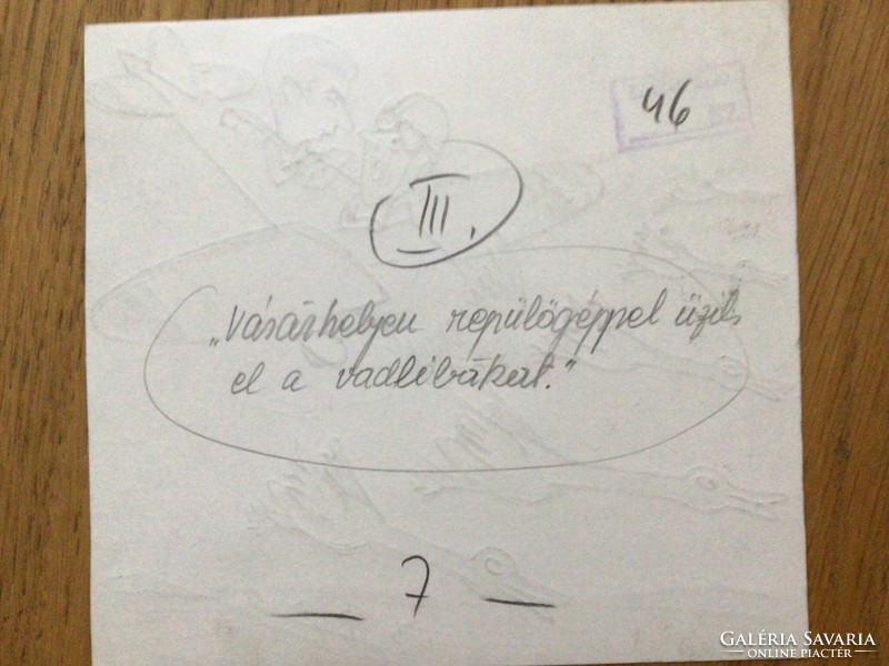 Várnai György eredeti karikatúra rajza a Szabad Száj c. lapnak  13,5 x 15 cm