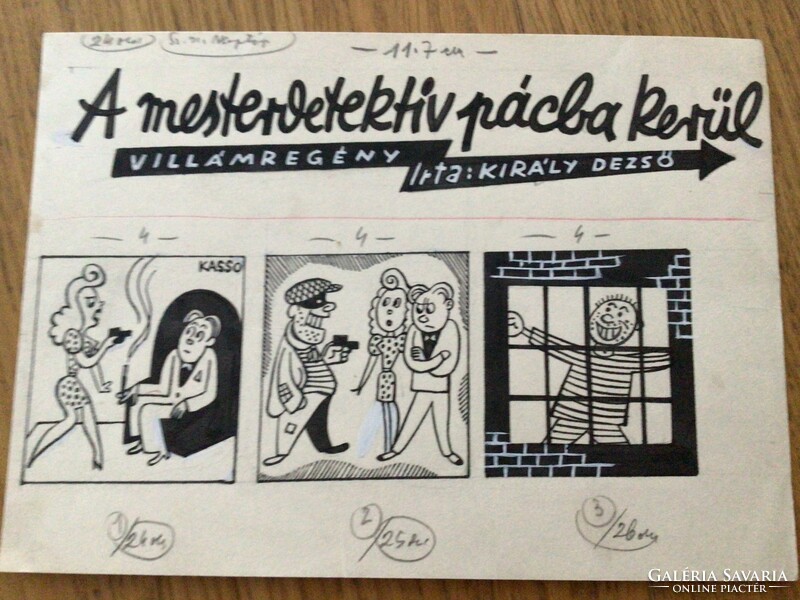 Kasso /kassowitz félix/ 3 original caricature drawings from the free mouth. For a newspaper