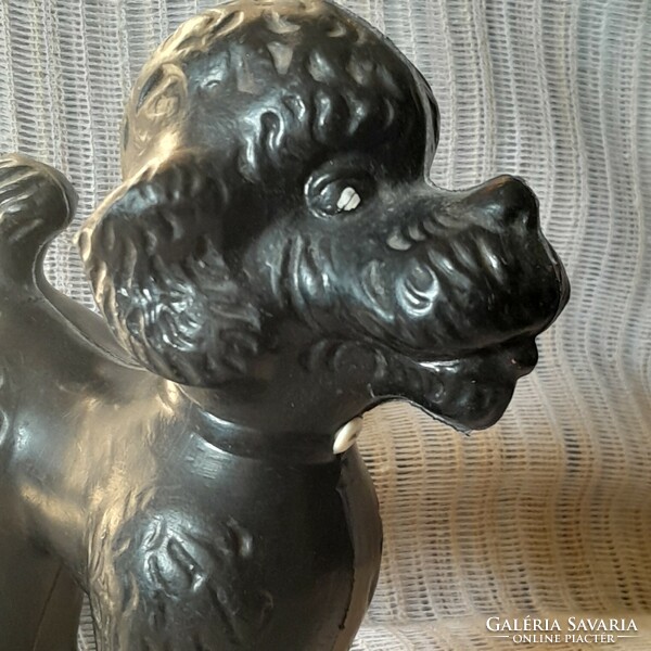 Vintage sípolós fekete műanyag kutya poodle uszkár