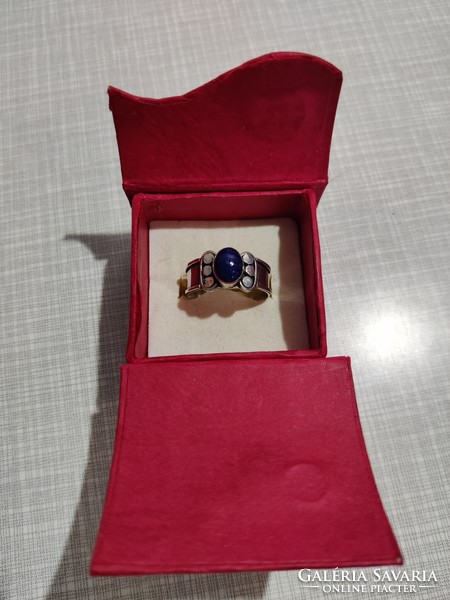 Nagyméretű  lapis lazuli köves ezüst gyűrű