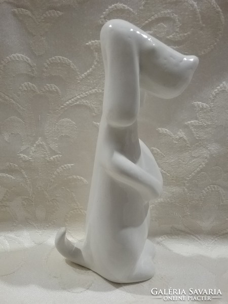 Ritka Kispesti Gránit fehér kutya,16.5 cm