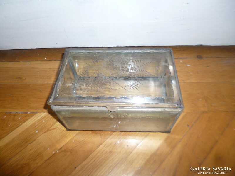 Antique decorative polished glass box