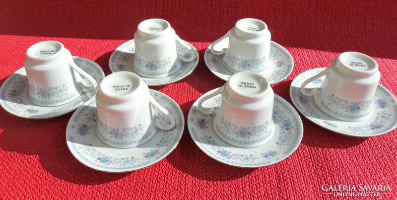 Porcelain - made in china Chinese 6-piece tea coffee set for 6 people cup + saucer