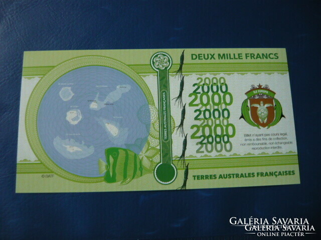 ILE EUROPA 2000 FRANK / DEUX MILLE FRANCS 2018 TINTAHAL HAJÓ HAL! RITKA FANTÁZIA PAPÍRPÉNZ! UNC!