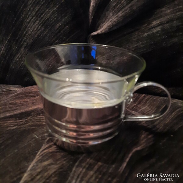 Metal cups with glass inserts