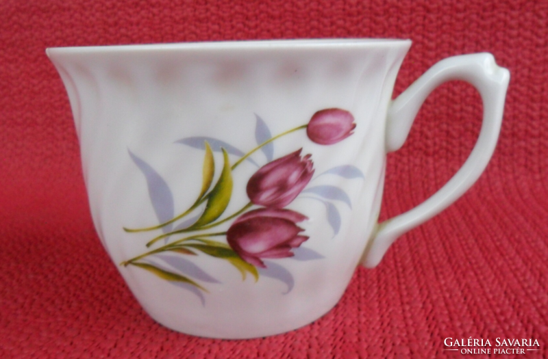 Porcelán - Apulum Teás Csésze Kávés Bögre Tulipán Mintás