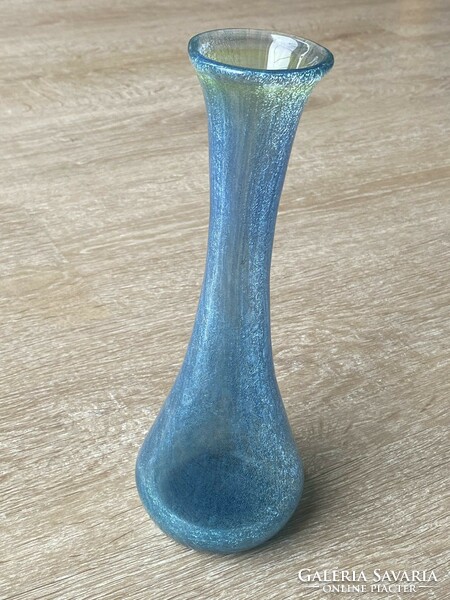 Fractal veil glass vase - special color transition from blue to green