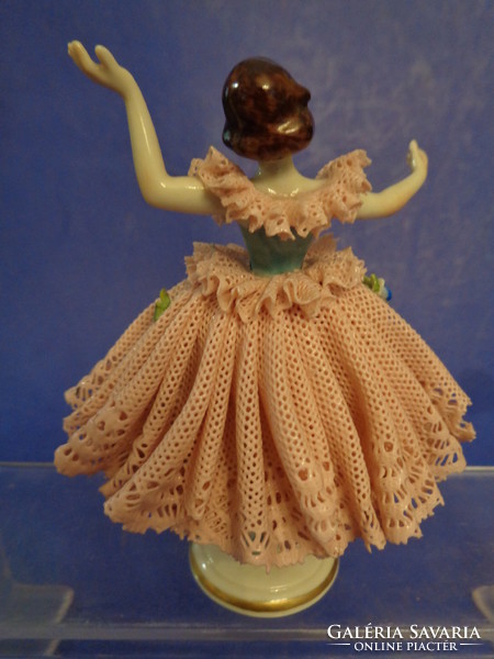 Old volkstedter porcelain with lace dress
