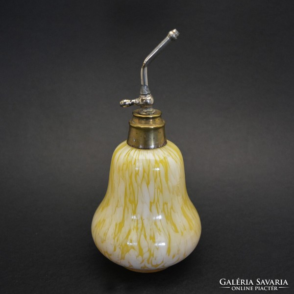 Bohémia sárga-fehér szórófejes/parfümös üveg