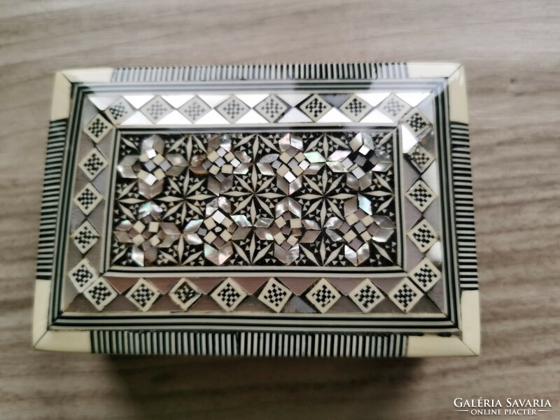 Wooden box with mother-of-pearl inlay