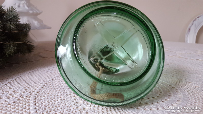 Zöld üveg,asztali petróleum lámpa