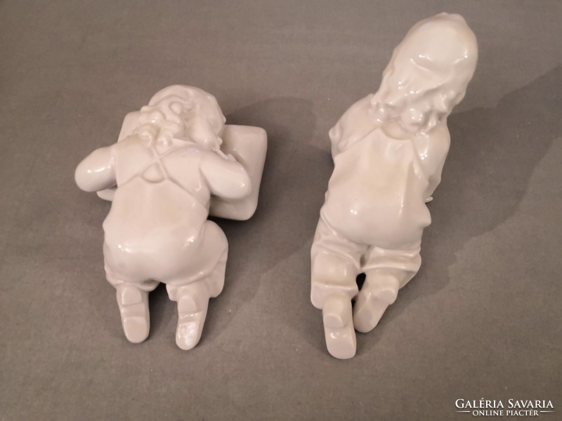 Zsolnay porcelain children figures