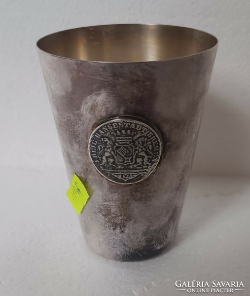 Antik nèmet ezüst èrmès keresztelő pohár