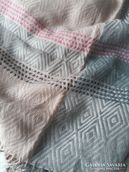 New Huge Soft Wool Blend Shawl (Grey & Pink)