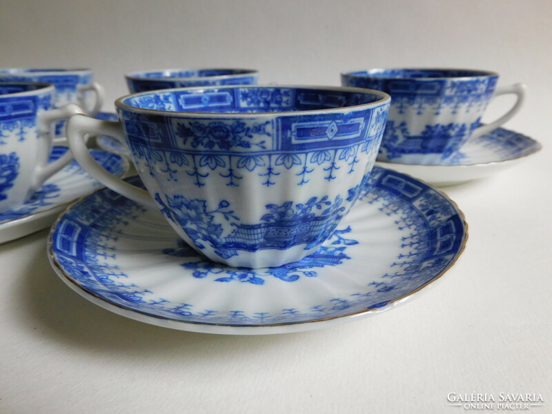 Vintage tea/long coffee set with china blau pattern - 6 pieces