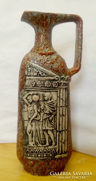 Rustic Roman liqueur decanter from Italy, Bresciani arco - gardasee 1960s