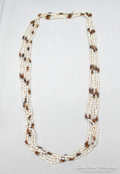5 Rice pearl necklaces