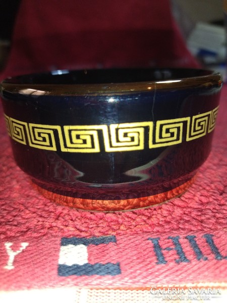 Vintage 24k gold decorated Greek bowl ashtray