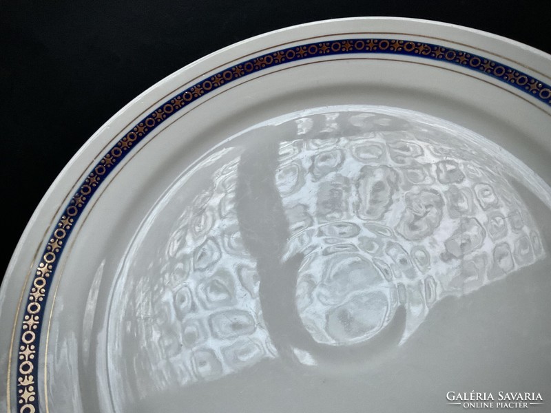Alföldi blue gold round and elongated offering serving bowl plate