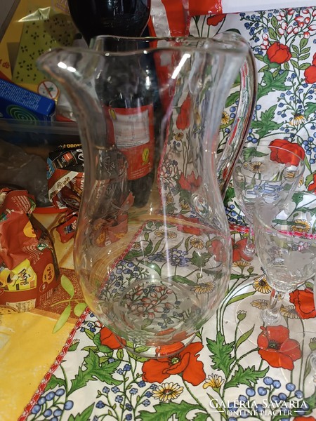 Wine jug with glasses