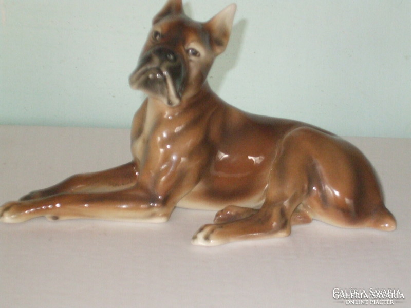 Ceramic boxer dog.