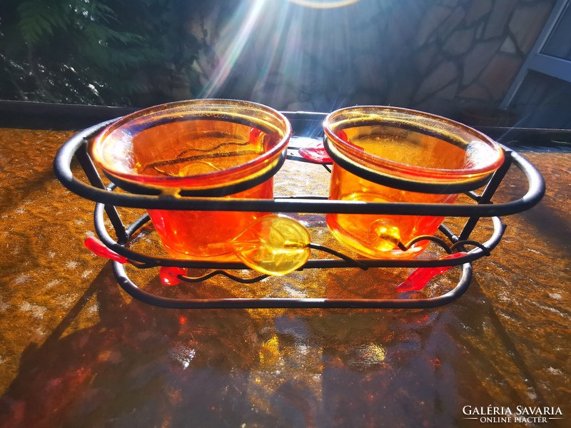 Double glass candle holder