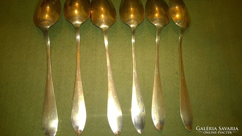 Antique silver gilded teaspoon set in box 106 g m 15 cm - also available as a gift!