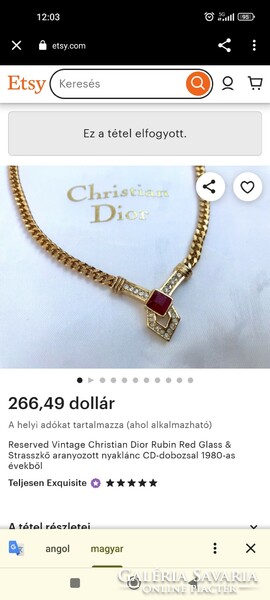 Vintage 80' Cristian Dior nyakék 95000.- értékben