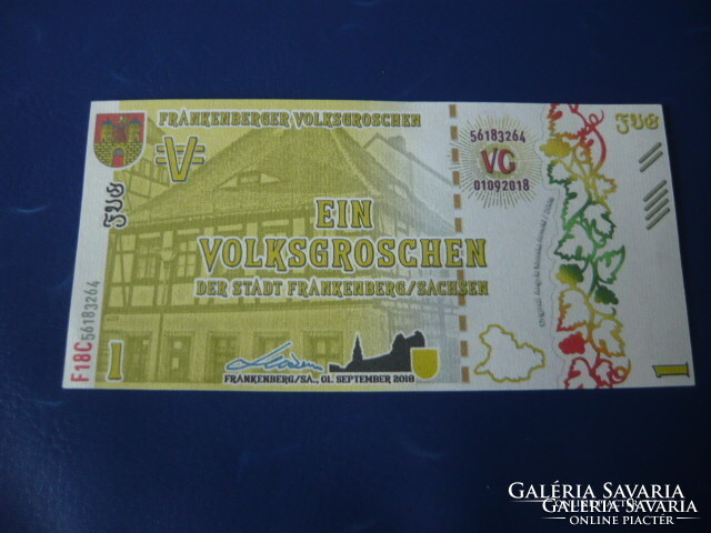 Frankenberg / Germany 1 volksgroschen 2018! Rare fantasy paper money! Ouch!