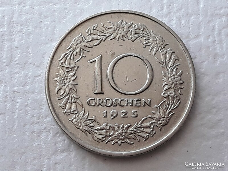 10 Groschen 1925 érme - Osztrák 10 gröschen 1925 Republik Österreich külföldi pénzérme