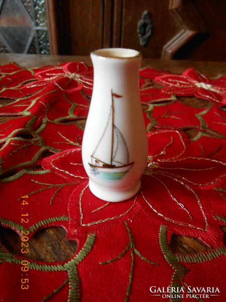Hollóházi Balatoni emlék mini váza