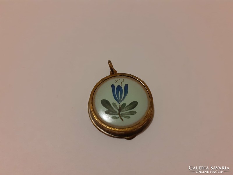 Old pendant with porcelain inlay