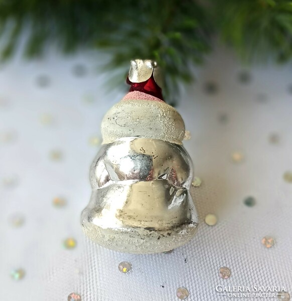 Old glass small Santa Christmas tree ornament 5.5cm