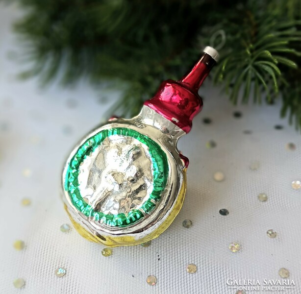 Old glass water bottle Christmas tree decoration 8cm